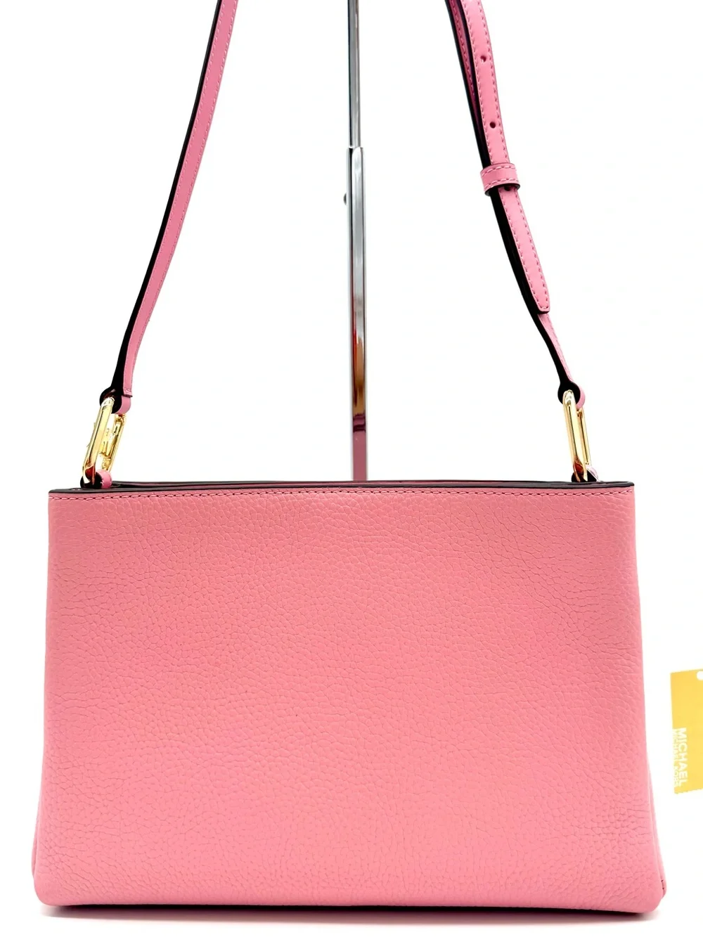Michael Kors Trisha Medium Pebbled Leather Crossbody Bag Pink
